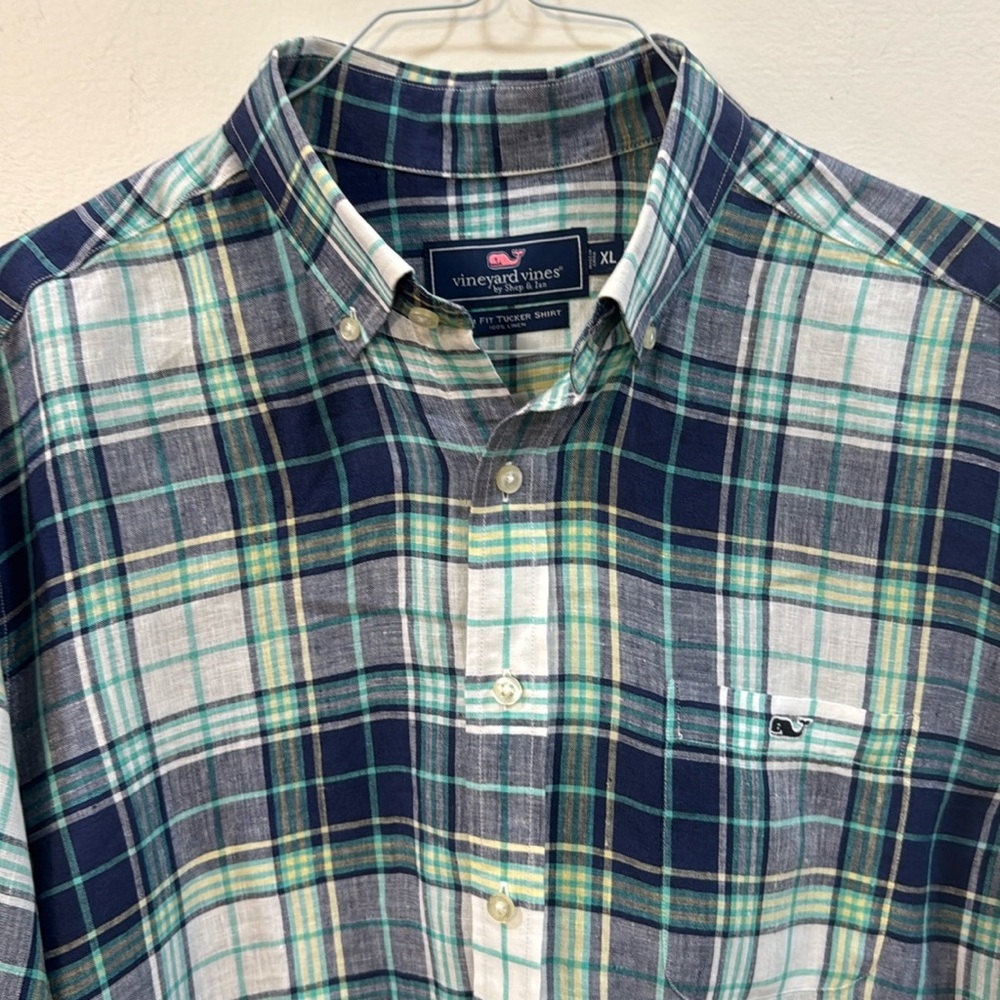 Vineyard Vines Slim Fit Tucker shirt XL in 100% Linen Button Down